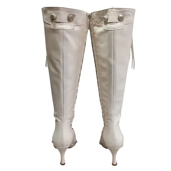 Zigi Ivara White Knee High Women's Boots Narrow Calf Size 36 / US 5.5-6 - Picture 3 of 16